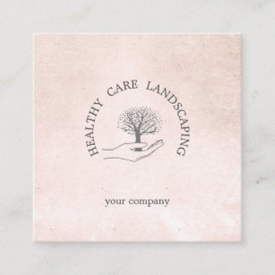 Hand with tree square business card