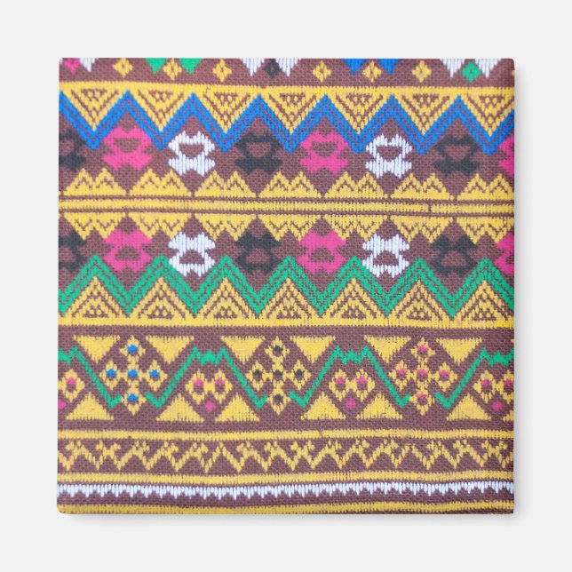 Hand Woven Thai Silk Pattern Magnet (Front)