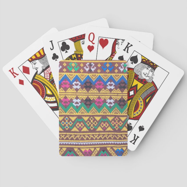 Hand Woven Thai Silk Pattern Poker Cards (Back)