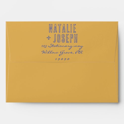 Hand Writing Bold Retro Bright Fun Unique Wedding Envelope