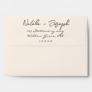 Hand Written Bold Retro Trendy Whimsical Wedding Envelope