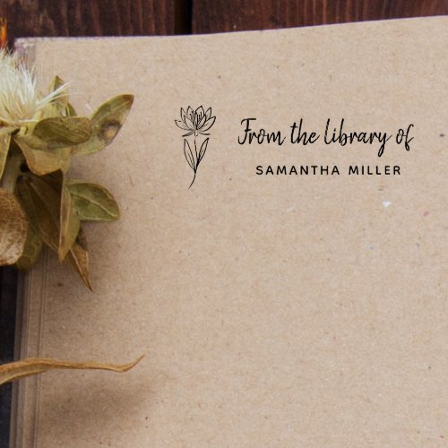 Hand_written Botanical Custom Book The Library Of  Rubber Stamp