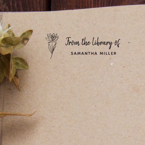 Hand_written Botanical Custom Book The Library Of  Self_inking Stamp