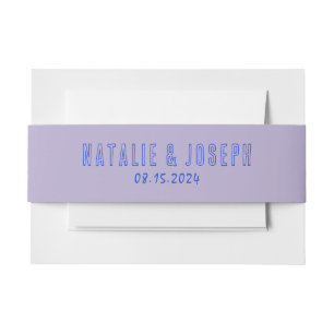 Hand-Written Colorful Bold Retro Unique Wedding Invitation Belly Band