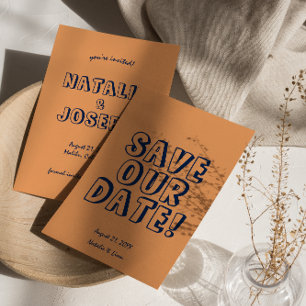 Hand-Written Colorful Bold Unique Modern Wedding Save The Date