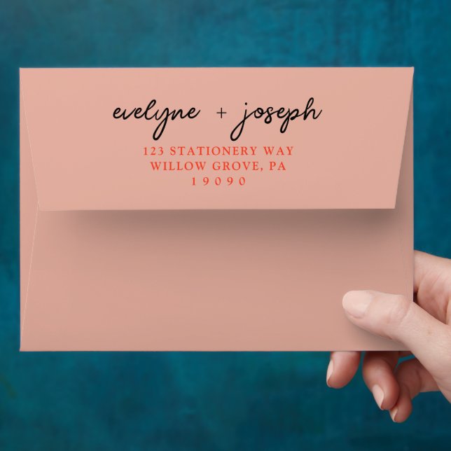 Hand-Written Colorful Retro Bold Funky Wedding Envelope (Hand)