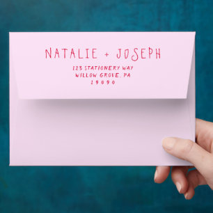 Hand-Written Colorful Retro Bright Funky Wedding Envelope