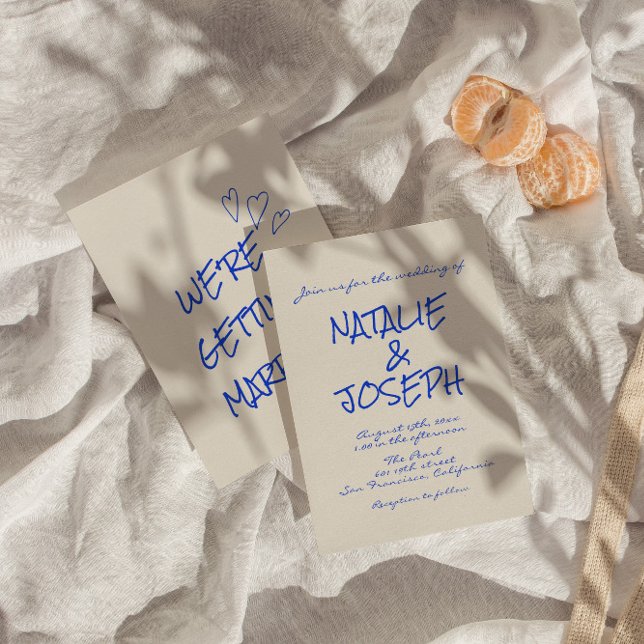 Hand-Written Colorful Retro Funky Unique Wedding Invitation (Creator Uploaded)