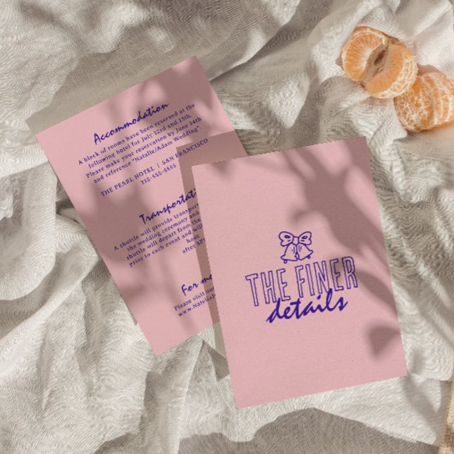 Hand Written colorful Retro Modern Wedding Details Enclosure Card (Creator Uploaded)