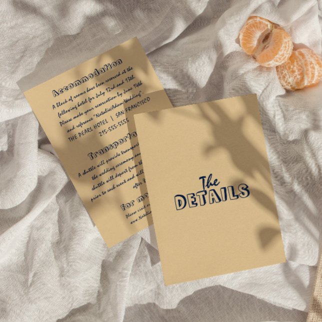 Hand-Written colorful Retro Modern Wedding Details Enclosure Card (Creator Uploaded)