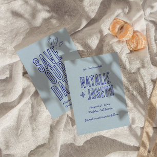 Hand Written Colorful Retro Unique Modern Wedding Save The Date