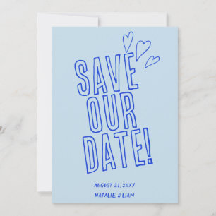 Hand Written Colorful Retro Unique Modern Wedding Save The Date