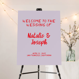 Hand Written Colorful Retro Wedding Welcome Foam Board