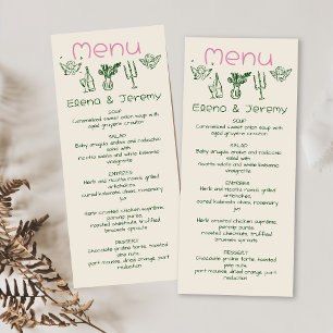 Hand Written Drawing Scribble Wedding Menu