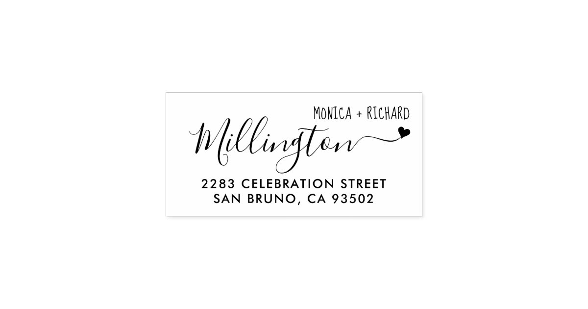 Handwritten Family Name Wedding Return Address Rubber Stamp Zazzle