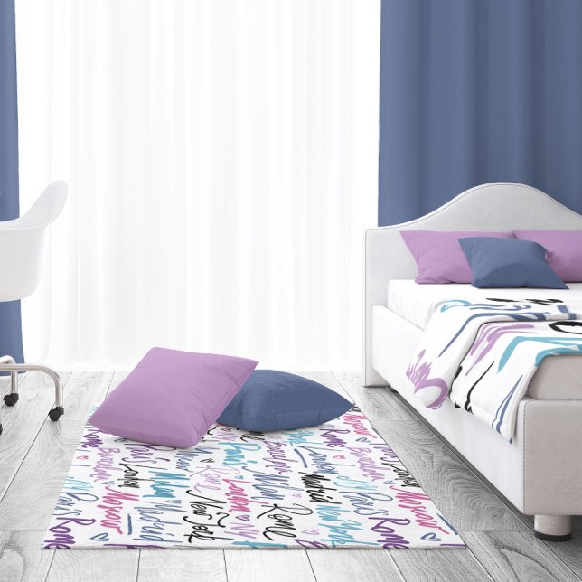 Hand Written Famous Cities of the World Pattern  Rug (Creator Uploaded)