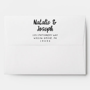 Hand Written Fun Retro Unique Boho Modern Wedding Envelope