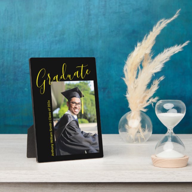Hand Written Graduate Photo 5 x 7 Desktop Plaque (Side)