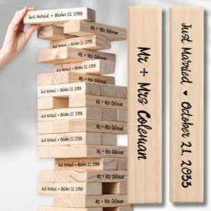 Hand Written Just Married Wedding Date Mr & Mrs Topple Tower