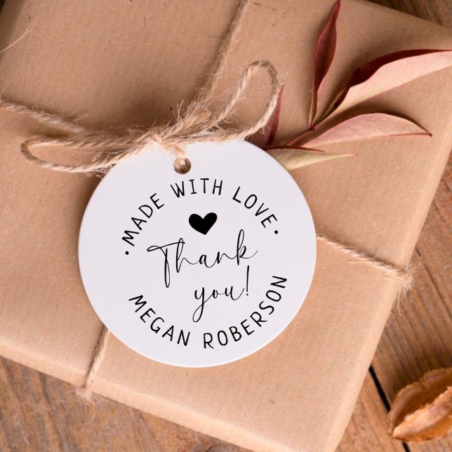 Hand-written Made with Love Heart Custom Product Self-inking Stamp (Creator Uploaded)