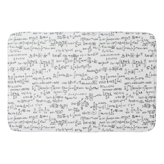 Hand Written Math Equations // Bathroom Mat (Front)