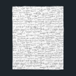 Hand Written Math Equations // Fleece Blanket<br><div class="desc">Hand written mathematical equations in a black and white,  seamless repeat.  Perfect gift for a math teacher,  accountant,  or any other math lover!  Each equation is hand written in a sketchy yet neat handwriting.</div>