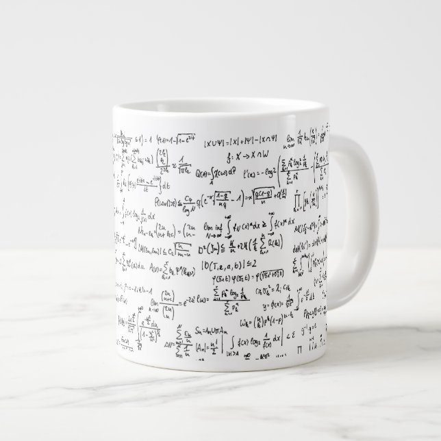 Hand Written Math Equations // Large Coffee Mug (Front Right)