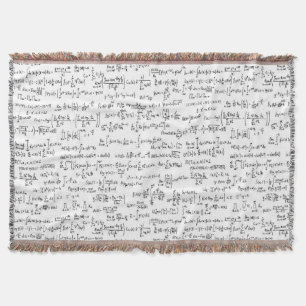 Hand Written Math Equations // Throw Blanket
