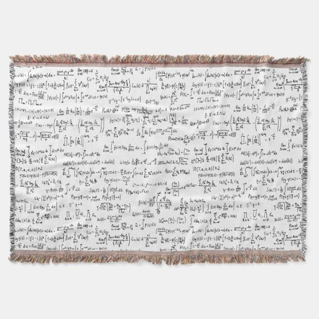 Hand Written Math Equations // Throw Blanket (Front)