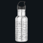 Hand Written Math Equations // Water Bottle<br><div class="desc">Hand written mathematical equations in a black and white,  seamless repeat.  Perfect gift for a math teacher,  accountant,  or any other math lover!  Each equation is hand written in a sketchy yet neat handwriting.</div>