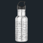 Hand Written Math Equations // Water Bottle<br><div class="desc">Hand written mathematical equations in a black and white,  seamless repeat.  Perfect gift for a math teacher,  accountant,  or any other math lover!  Each equation is hand written in a sketchy yet neat handwriting.</div>