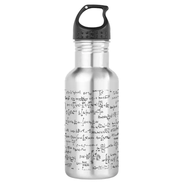 Hand Written Math Equations // Water Bottle | Zazzle