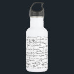 Hand Written Math Equations // Water Bottle<br><div class="desc">Hand written mathematical equations in a black and white,  seamless repeat.  Perfect gift for a math teacher,  accountant,  or any other math lover!  Each equation is hand written in a sketchy yet neat handwriting.</div>