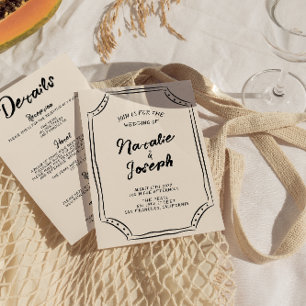 Hand Written Modern Quirky All In One Wedding Invitation