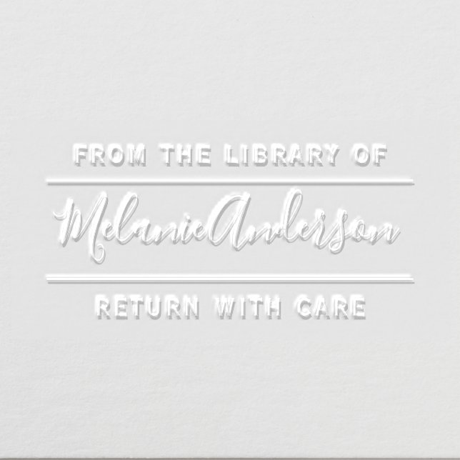 Hand Written Name | Modern From The Library Of Embosser (Design)