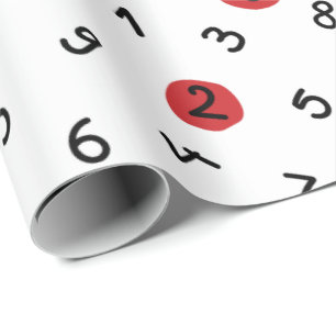 Hand written number pattern wrapping paper