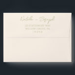 Hand Written Olive Green Whimsical Retro Wedding Envelope<br><div class="desc">A retro modern hand written bright olive green and cream wedding envelope. Which features bold whimsical  bride and groom's names in green and creamy background color. And  personalized return address . Which suits the whole wedding suite.</div>