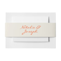 Hand Written Orange Retro Whimsical Fun Wedding