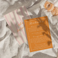Hand Written Pinstripes Colorful Wedding Details 