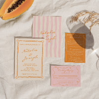 Hand Written Pinstripes Whimsical Colorful Wedding