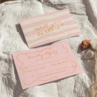Hand Written Pinstripes Whimsical Colorful Wedding