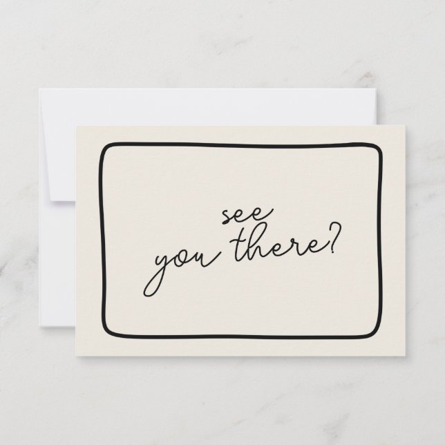 Hand-Written Retro Bold Unique Modern Wedding RSVP Card (Back)