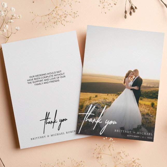 Hand Written Simple Photo Thank You Card (Creator Uploaded)