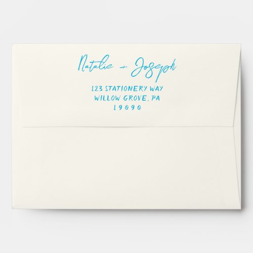 Hand_Written Whimsical Retro Calligraphy Wedding   Envelope