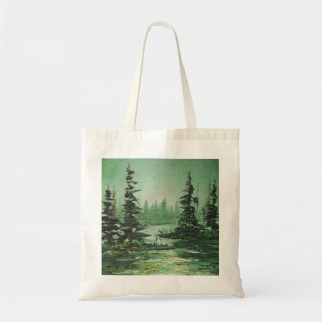 Handbag Ann Hayes Painting Green Forest (Front)