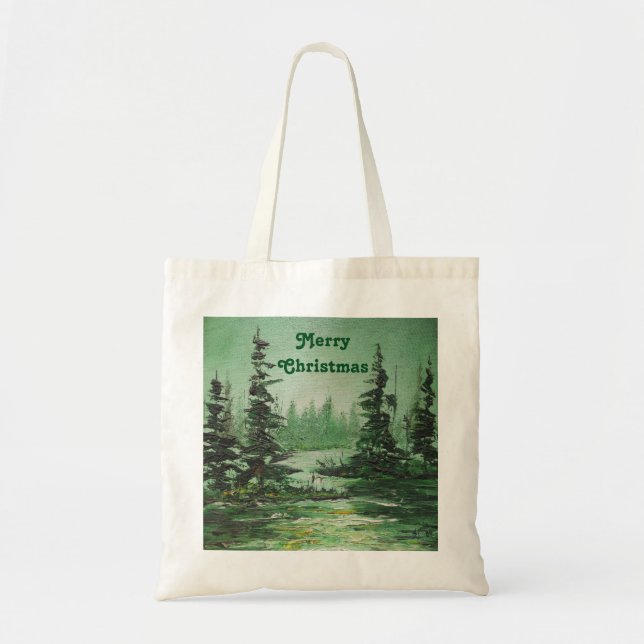 Handbag Ann Hayes Painting Green Forest (Front)
