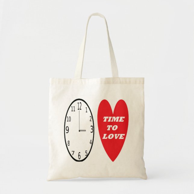 Handbag Clock With Red Heart Time To Love (Front)