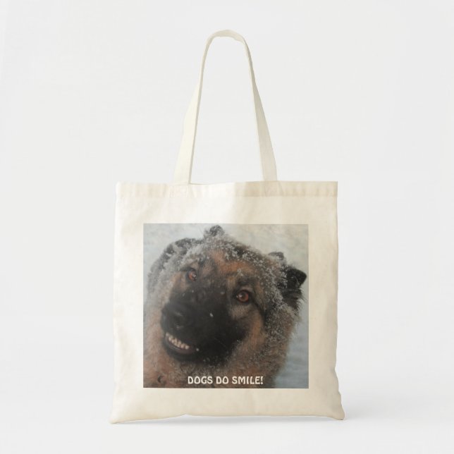 Handbag German Shepherd In The Snow Smiling (Front)