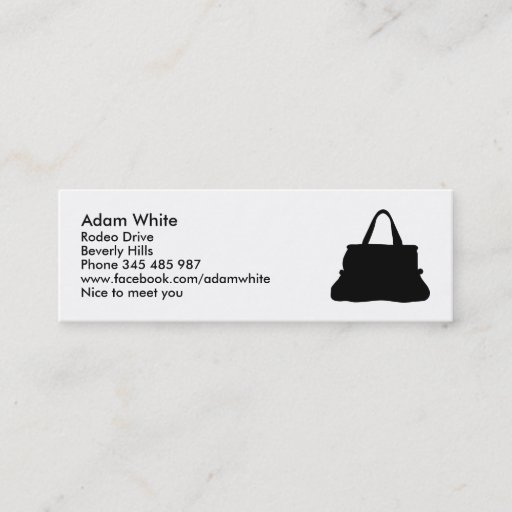 Customizable Handbag Business Card