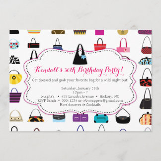 HANDBAGS GALORE - Purse themed Invitations
